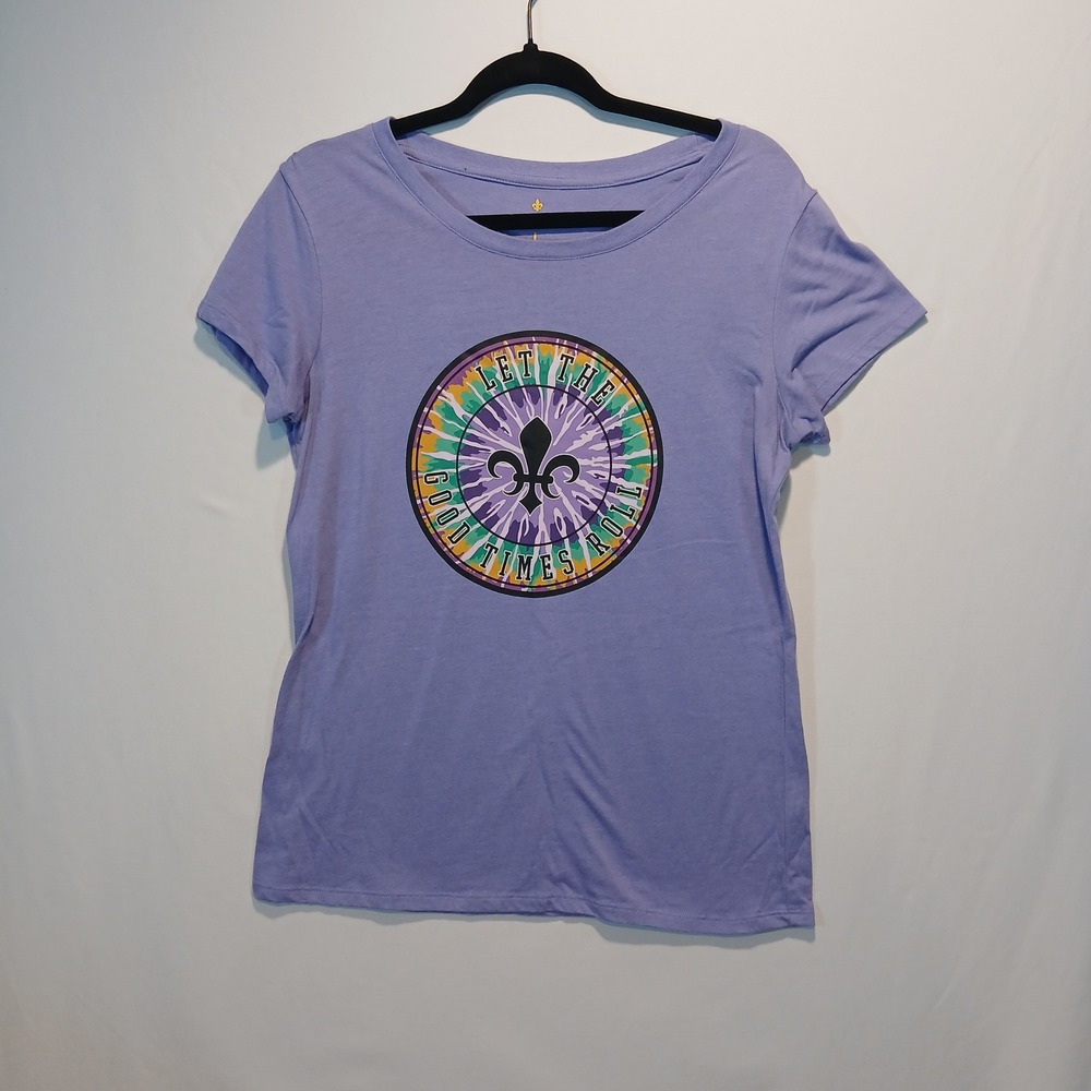 Mardi Gras sz L t shirt louisiana lsu party college new orleans tie dye fleur